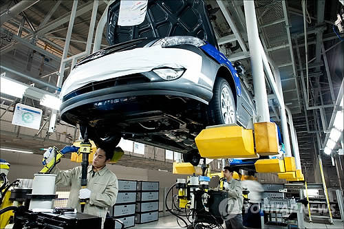 ▲ 현대자동차 중국 제2공장 생산라인.ⓒ연합뉴스