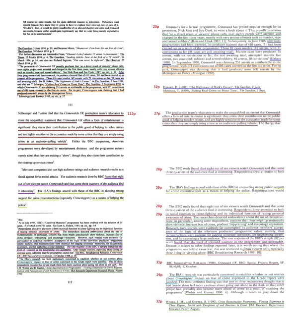 ▲ 그밖에 표창원 씨가 다른 이의 논문에서 문장을 가져온 부분들   ⓒ 미디어워치