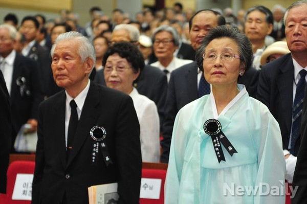 ▲ 이승만 박사 아들 이인수 박사, 부인 조혜자 여사(왼쪽부터)