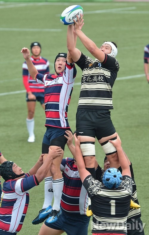 ▲ 전라남도 강진군에서 17일부터 27일까지 열리고 있는 제24회 대통령기 전국 종별 럭비 선수권대회에 참가한 선수들ⓒ정상윤 기자