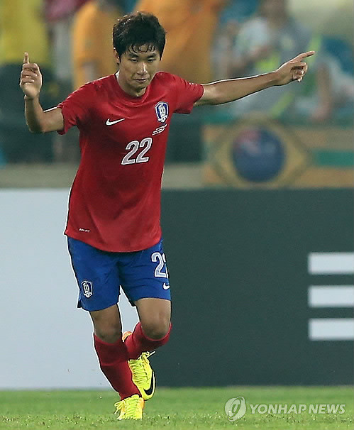 ▲ 일본전에서 전반전 동점골을 기록한 윤일록 선수ⓒ연합뉴스