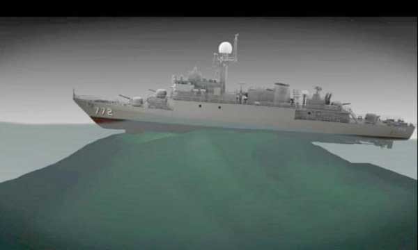 ▲ 영화 '천안함 프로젝트' 중 좌초설 설명 부분.