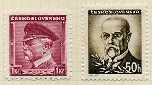체코 우표속의 마사리크 건국대통령.