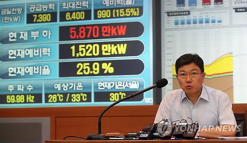 ▲ 서울 삼성동 한국전력 회의실에서 열린 전력수급위기 대책회의에 참석한 윤상직 산업통상부 장관ⓒ연합뉴스