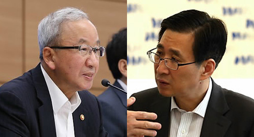 ▲ ▲ 현오석 부총리(왼쪽)와 조원동 경제수석 ⓒ연합뉴스