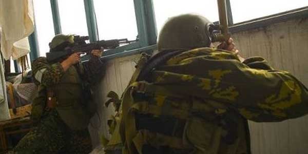 ▲ 러시아 대테러 부대의 전투 장면.