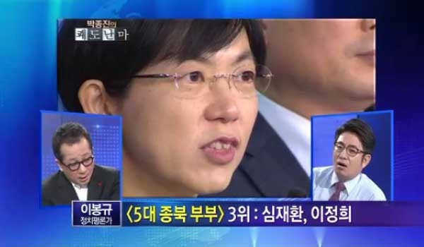 ▲ 종편 채널 A에 출연한 정치평론가가 심재환-이정희 부부에 대해 평을 하고 있다. [사진: 채널A 보도화면 캡쳐]