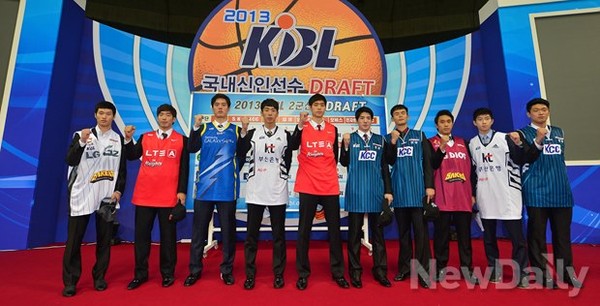 ▲ 2013년 KBL 2군 신인선수로 선발된 10명의 선수들ⓒ정상윤