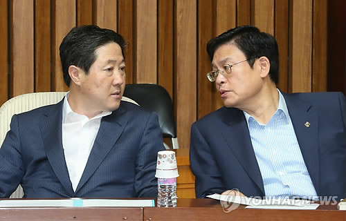 ▲ 유기준 새누리당 최고위원(왼쪽)과 정우택 최고위원.ⓒ연합뉴스