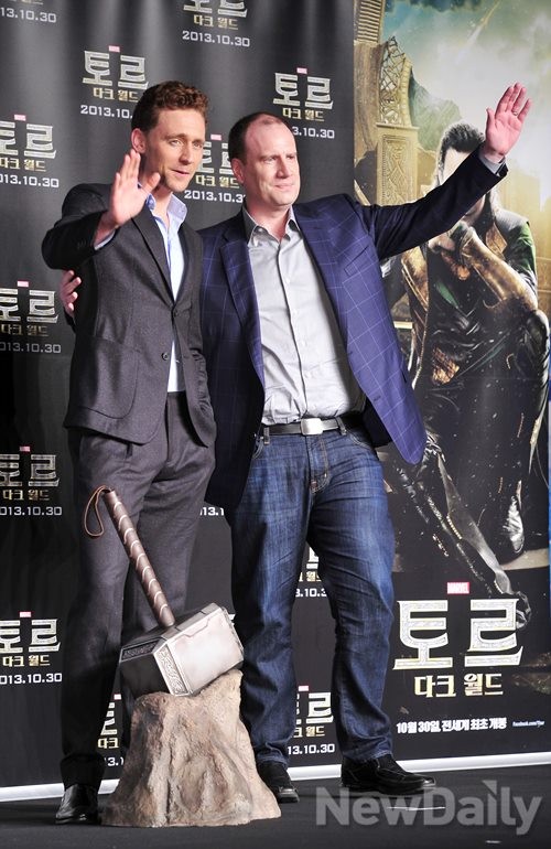 ▲ 톰 히들스턴, 케빈 파이기 대표  ⓒ 이미화 기자