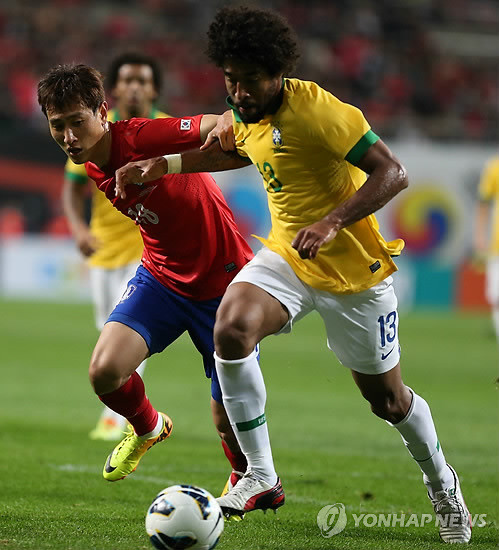 ▲ 최근 브라질과 평가전을 치른 대한민국 축구 국가대표ⓒ연합뉴스