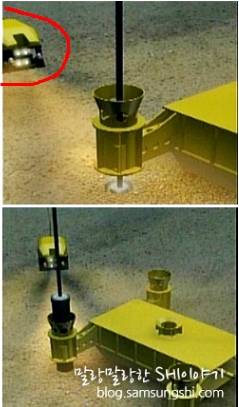 ▲ 붉은 동그라미가 새겨진 것이 무인 잠수정. 실시간으로 화면을 제공해 안정적인 시추가 이뤄질 수 있다. ⓒ삼성중업 블로그 캡처