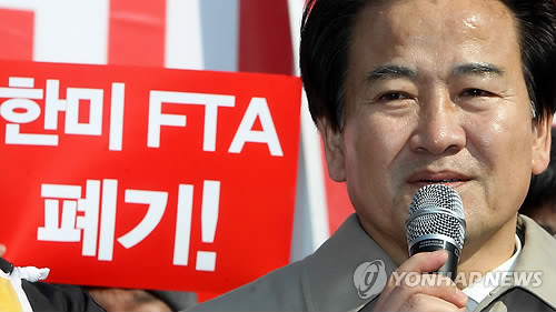 ▲ 한-미 FTA 폐기를 주장하고 있는 민주당 정동영 전 의원. ⓒ연합뉴스