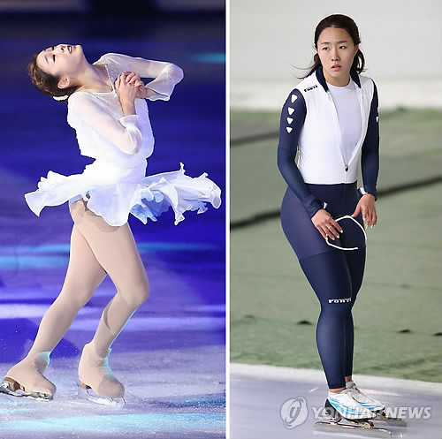 ▲ 김연아(왼쪽)와 이상화 선수. 두 선수는 내년 초에 예정된 소치 동계올림픽에서 2연패를 나란히 노리고 있다ⓒ연합뉴스