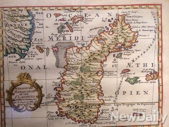 ▲ 모리셔스 섬의 옛 지도.