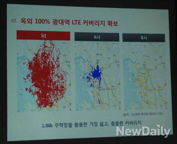 ▲ 오성목 KT 전무는 국내 최초로 수도권 전 지역에 광대역 LTE 구축을 완료했다고 밝혔다.ⓒKT