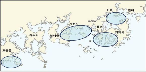 ▲ ▲ 연근해 패류의 방사성물질 모니터링 지점 / 해양수산부