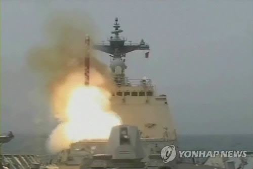 ▲ 국방부는 북한이 3차 핵실험 했다는 군사대응 조치의 하나로 지난 2월 14일 순항(크루즈)미사일을 공개했다. ⓒ연합뉴스