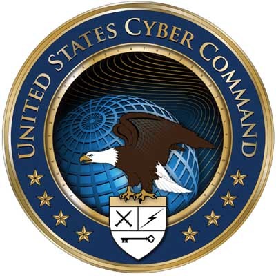 ▲ 미국 사이버사령부 로고. 2010년 육해공군과 해병대 예하 사이버부대들을 통합해 만들었다. 4성 장군이 사령관이다.