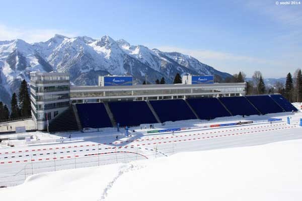 ▲ 러시아 소치올림픽에서 사용할 크로스컨트리 스키 및 바이애슬론 경기장 모습. [사진: IOC]