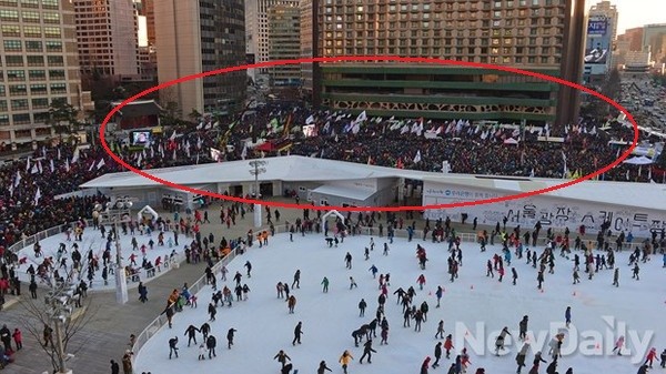 ▲ 시청앞 광장을 점거한 민노총.ⓒ정상윤 기자