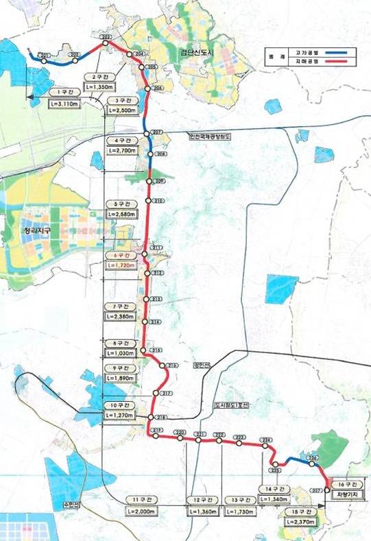 ▲ 인천도시철도 2호선 노선도 ⓒ 공정거래위원회 제공