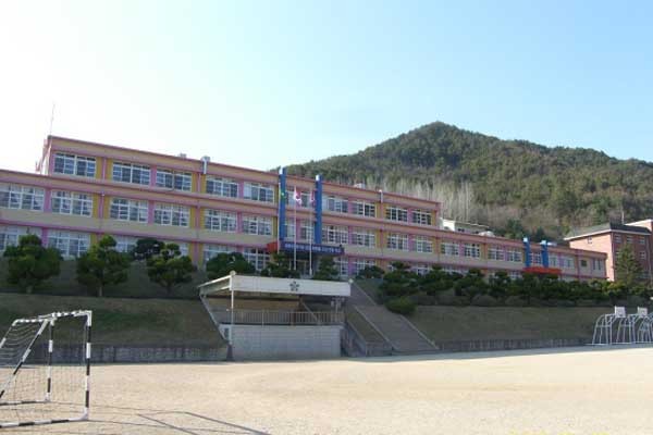 ▲ 청송여고 교정의 모습. 여중과 함께 있다.