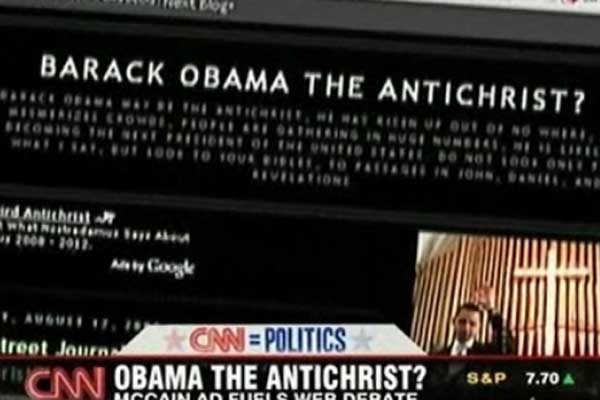 SNS 괴담에 시달리는 건 우리나라 뿐만이 아니다. 사진은 美대선 당시 버락 오바마 대통령 후보를 둘러싼 루머를 보도하는 CNN 화면 캡쳐.