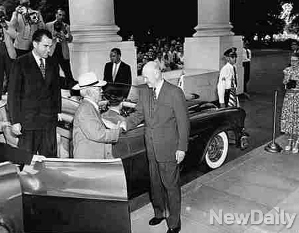 ▲ 1954년 미국을 방문한 이승만 대통령.ⓒ 뉴데일리 DB
