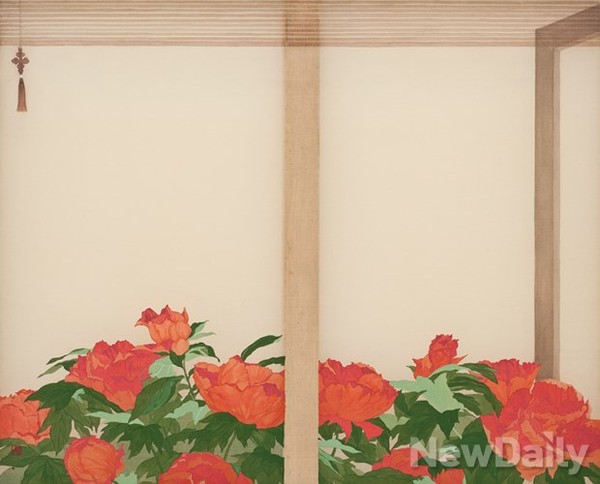 ▲ 한낮, 61x73cm 비단에 수간채, 석채  2014 ⓒ임서령