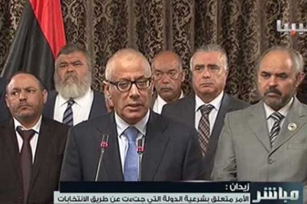 ▲ 2013년 10월 무장괴한에게 납치당했던 리비아 총리 '알리 자이덴'의 모습. [사진: 현지 언론 보도화면 캡쳐]