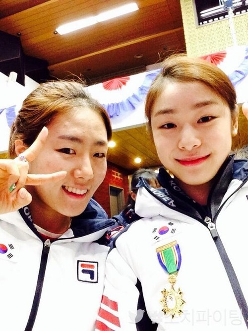 ▲ 2014년 왼쪽부터 이상화와 김연아 선수ⓒ대한체육회 공식 트위터