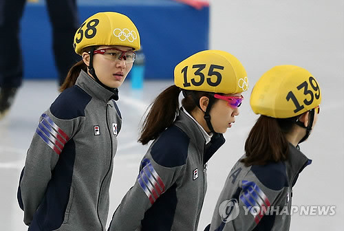 ▲ 박승희, 조해리, 김아랑, 심석희 선수로 구성된 대한민국 여자 쇼트트랙 계주 국가대표팀ⓒ연합뉴스