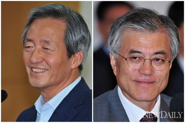 ▲ 정몽준 의원(좌측)과 문재인 의원 ⓒ뉴데일리 자료사진