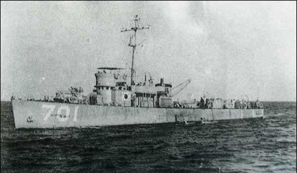 ▲ 우리 해군 최초의 전투함 '백두산 함'. 6.25전쟁 직후 첫 승전보를 올렸다.