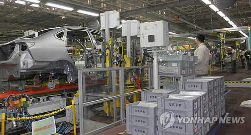 ▲ 현대자동차 중국 베이징 3공장 생산라인.ⓒ연합뉴스. 무단 전재-재배포금지