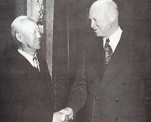 ▲ 이승만 대통령과 아이젠하워 미국 대통령(1954)