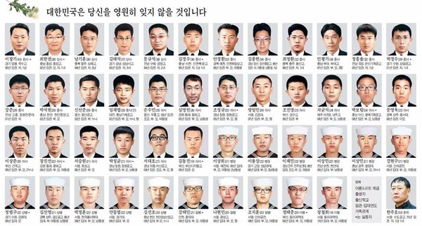 ▲ 천안함 46 용사 ⓒ 물망초 제공