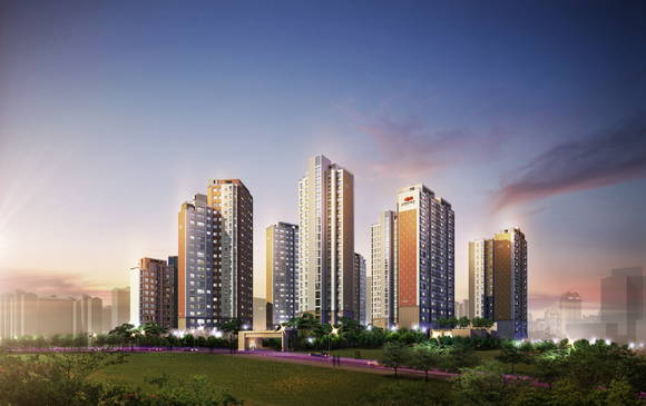 ▲ 대림산업이 특별분양 중인 'e편한세상 마포3차' 투시도.ⓒ대림산업