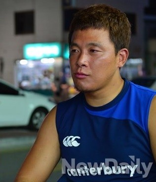 ▲ 삼성중공업 럭비단 윤태일 선수ⓒ뉴데일리 정상윤 기자