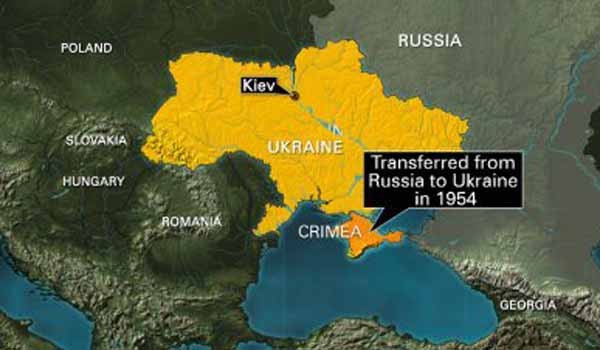 ▲ 크림반도와 우크라이나, 러시아, 흑해 연안 지도. [사진: 폭스 뉴스 보도화면 캡쳐]