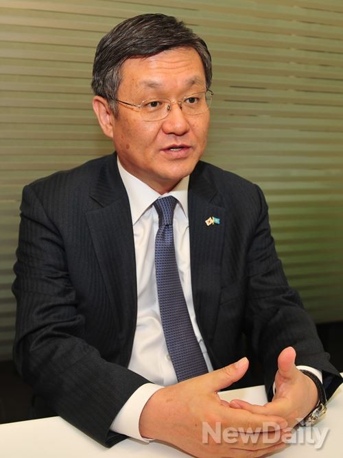 ▲ 백주현 駐카자흐스탄 대사. ⓒ이종현 뉴데일리 기자.