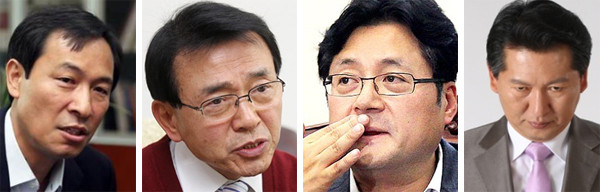 ▲ 좌측으로부터 민주당(現 새정치민주연합) 우상호, 심재권, 홍익표, 정청래 의원