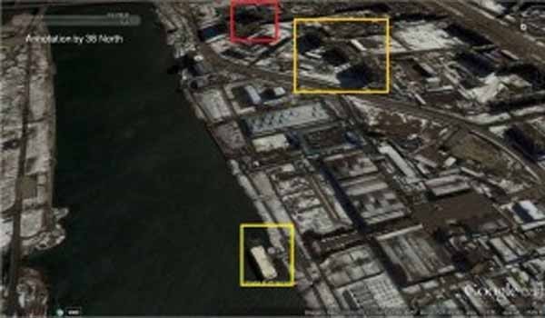 ▲ 美북한전문 사이트 '38노스'가 입수한 상업위성의 대동강변 12월 7일 공장 모습. [사진: 38노스 사이트 캡쳐]