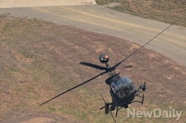▲ 실사격 훈련을 위해 OH-58D 헬기가 고기동을 선 보이고 있다.ⓒ뉴데일리 정상윤 기자