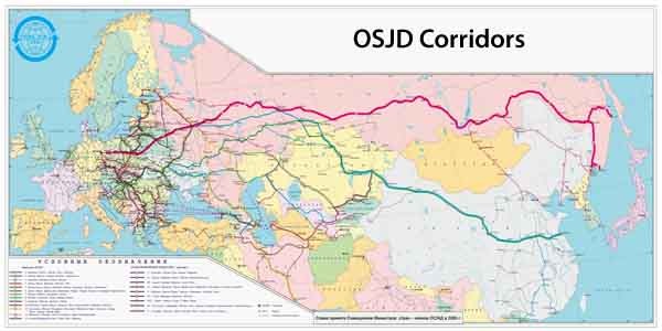 ▲ 24일 북한 평양에서 열리는 국제철도협력기구(OSJD) 회원국들의 철도 현황. [사진: OSJD 관련 사이트 캡쳐]