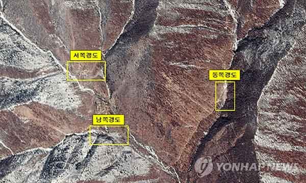 ▲ 북한 풍계리 핵실험장 위성사진 ⓒ연합뉴스. 무단전재 및 재배포 금지.