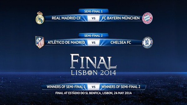 ▲ 2013-14 UEFA 챔피언스리그 4강ⓒUEFA 공식 홈페이지