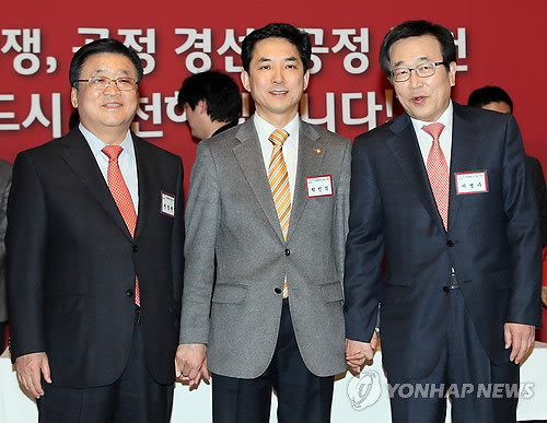 ▲ 권철현(왼쪽부터), 박민식, 서병수 새누리당 부산시장 예비후보들.ⓒ연합뉴스