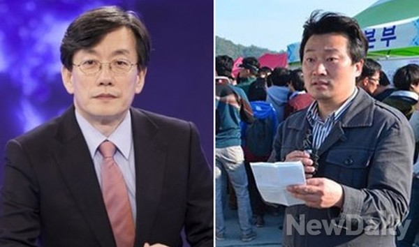 ▲ JTBC 손석희 앵커(왼쪽)와 이상호 고발뉴스 기자(오른쪽).ⓒ 뉴데일리 DB